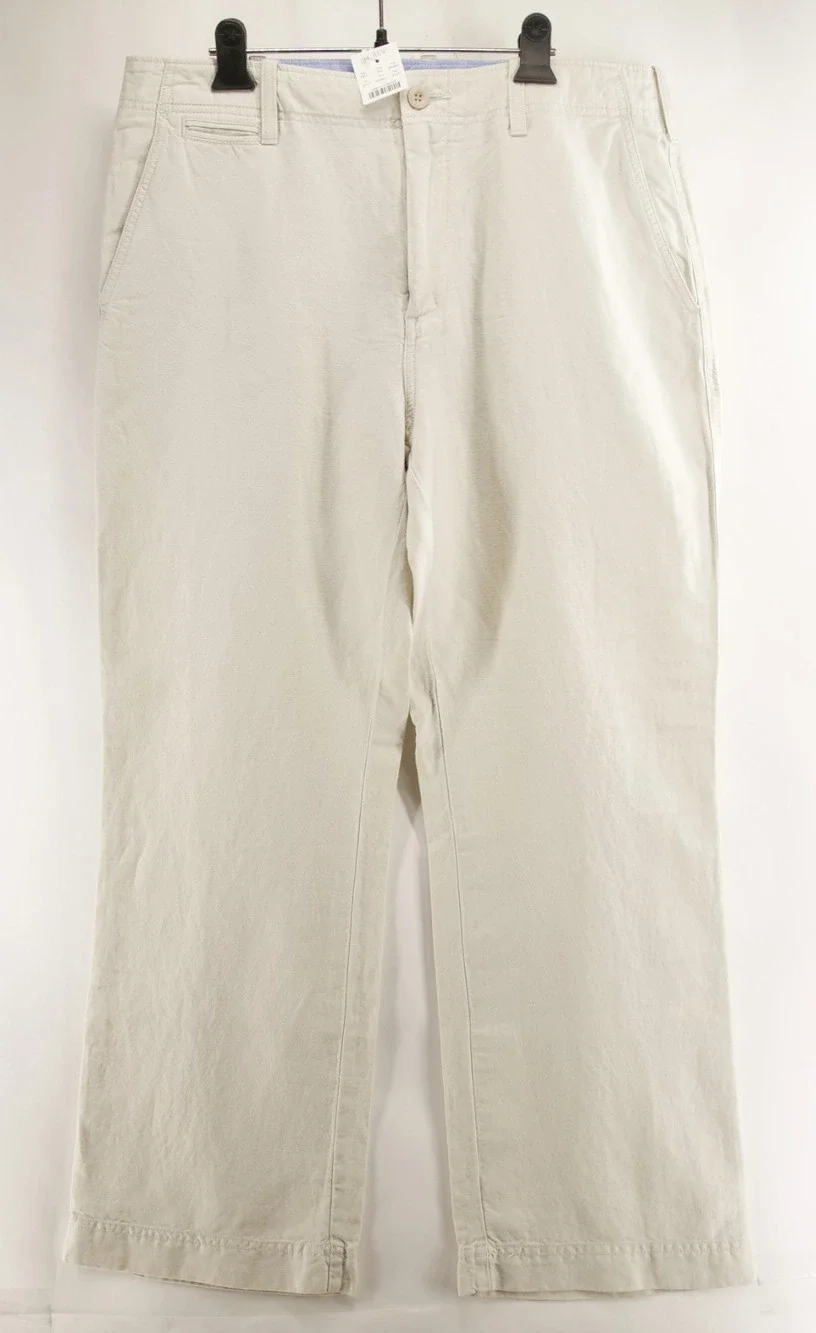 JCrew Men's 34x30 Stone Linen Blend Broken-In Bootcut Pants Chinos NWT